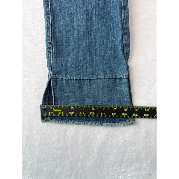 Democracy Ab Solution Mid Rise Jeans Size 10 Double Layer Fray Hem Stretch Denim - Picture 6 of 8